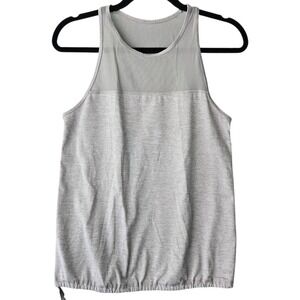 Champion Gray Heathered Racerback Mesh Panel Active Tank Top with Cinch Hem